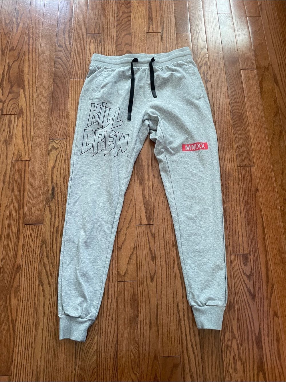 Kill Crew MMXX Gray Jogger Sweatpants Men’s Sz Small
